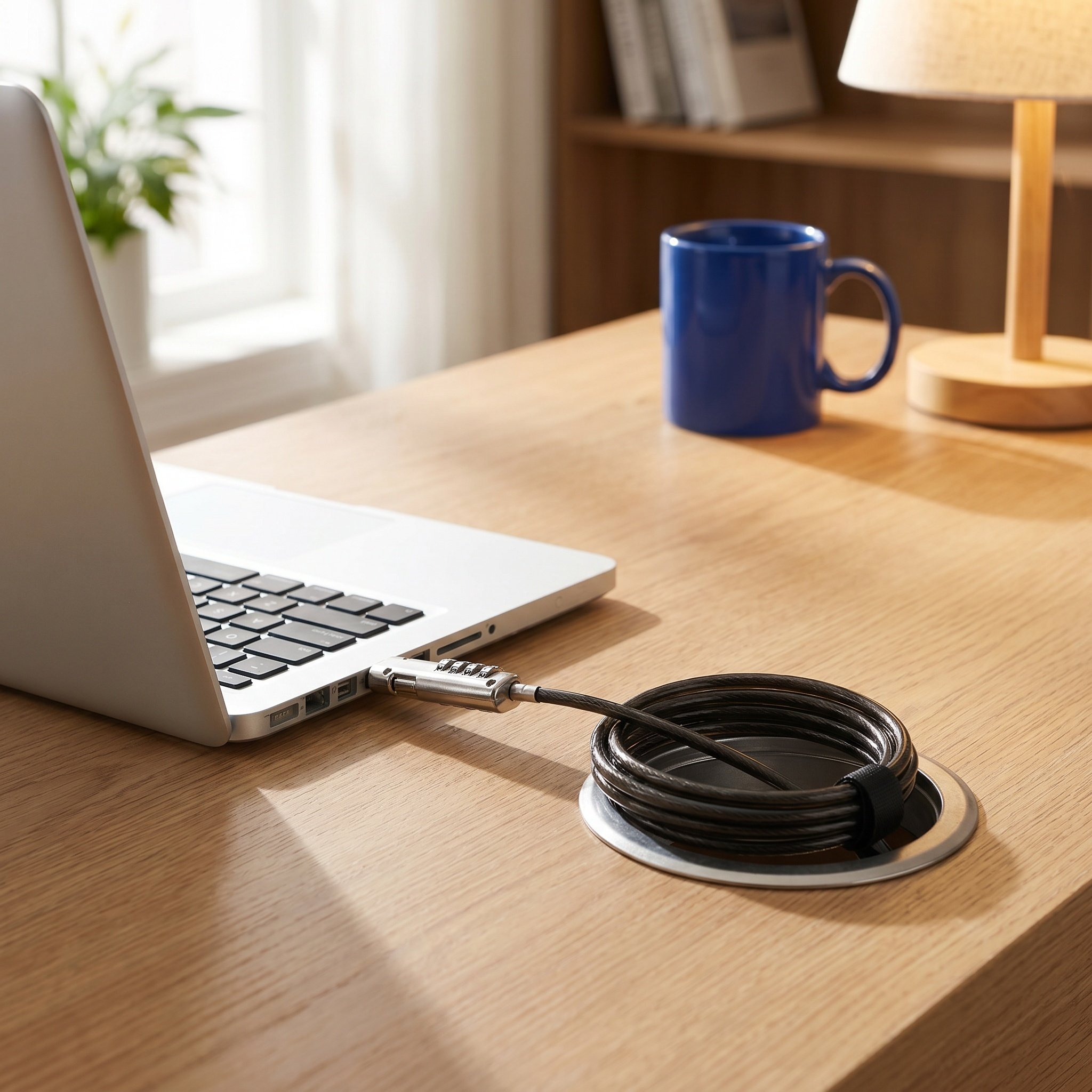 Laptop Lock Cable - Tragbares Laptop-Zahlenschloss aus Legierung, 4-stellige Kombination,