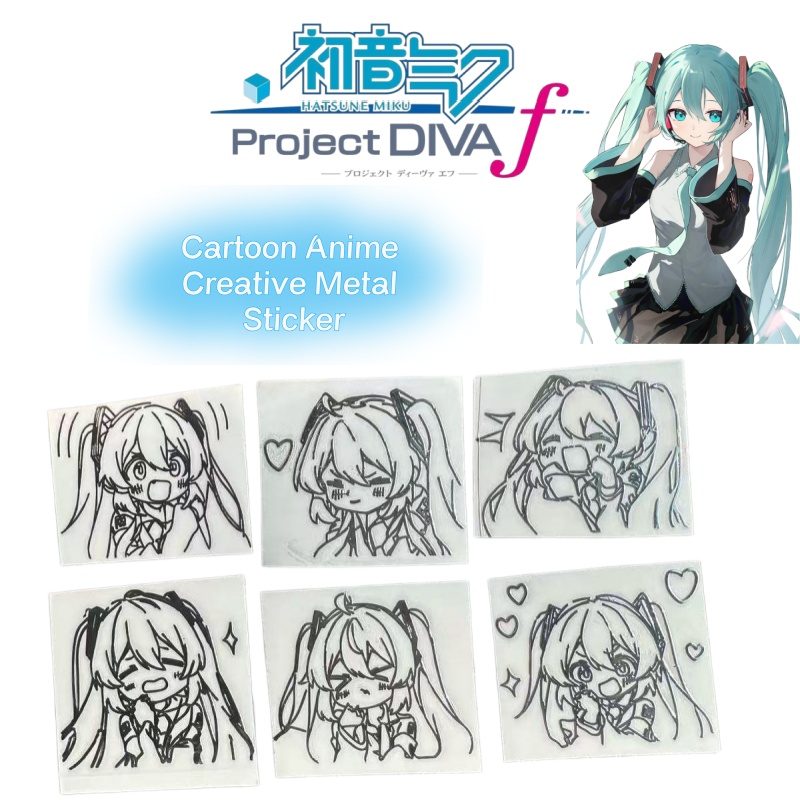 Laptop Accessories Wholesale - Hatsune Miku Cartoon-Anime-Charakter-Serie Metallaufkleber zur Dekoration