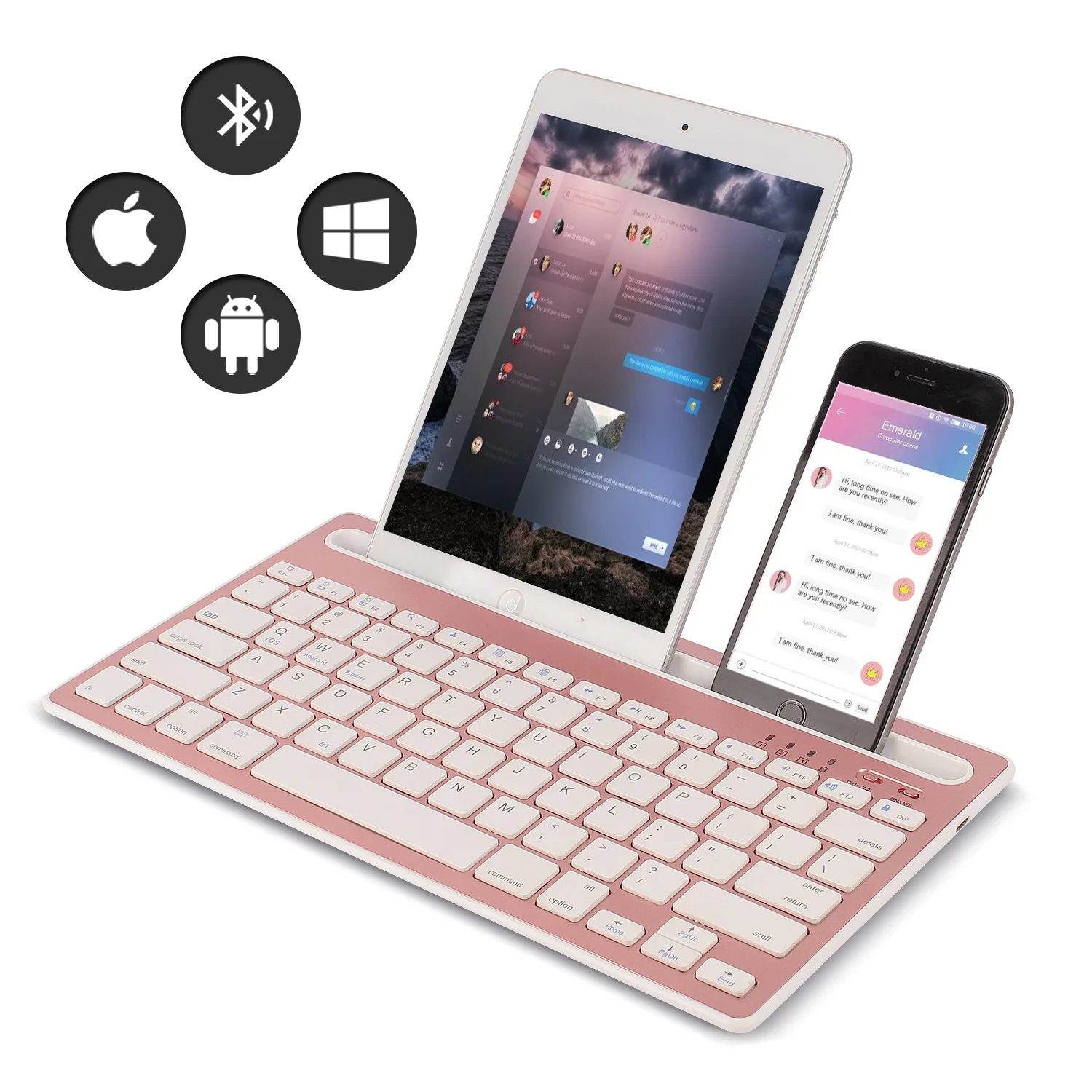 Laptop Ergonomic Accessories - Bluetooth-Tastatur Kompatibel mit Android/iOS/Windows-Systemen Geeignet für