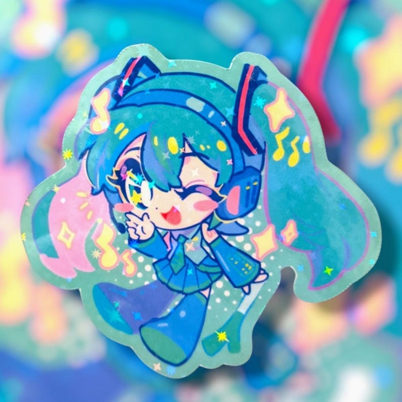 Laptop Accessories Girls - Virtual Idol Green Twin Tails Girl