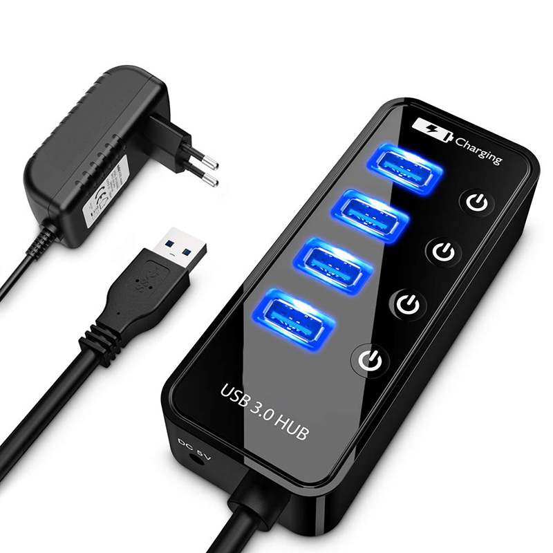 Laptop Lock Cable - USB Hub 3,0 4 Port Smartphone