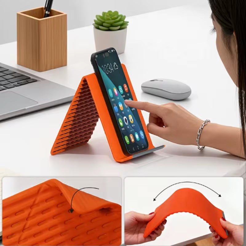 Laptop Ergonomic Accessories - Flexibler, faltbarer Silikon-Handyhalter, tragbarer, verstellbarer Multi-Winkel-Tischständer