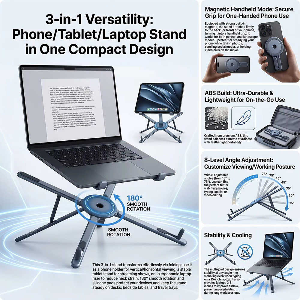 Tragbarer Magnetischer Handyha – Laptop Ergonomic Accessories Bewertung und Preis